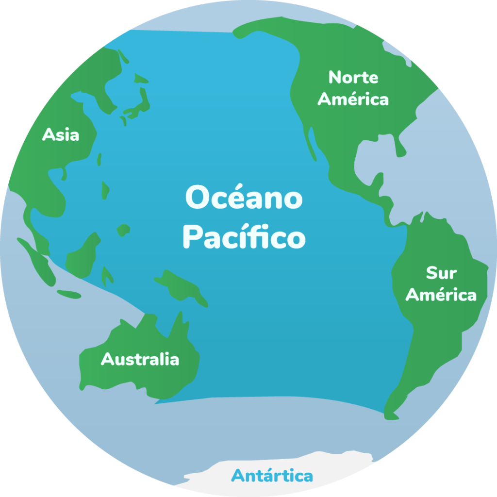 Mapa del Océano Pacífico.